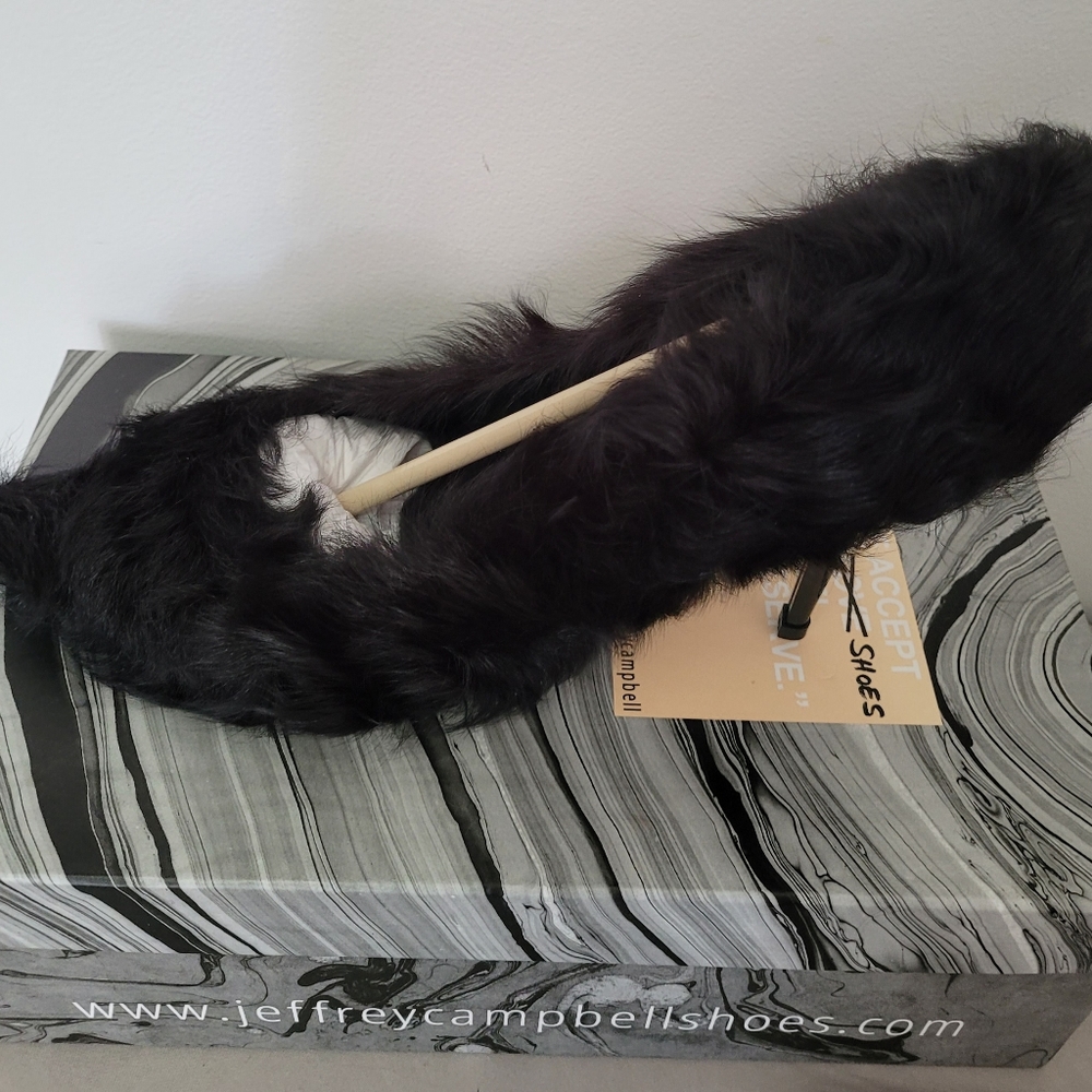 Jeffrey Campbell Ikon Genuine Shearling Pump in Black
